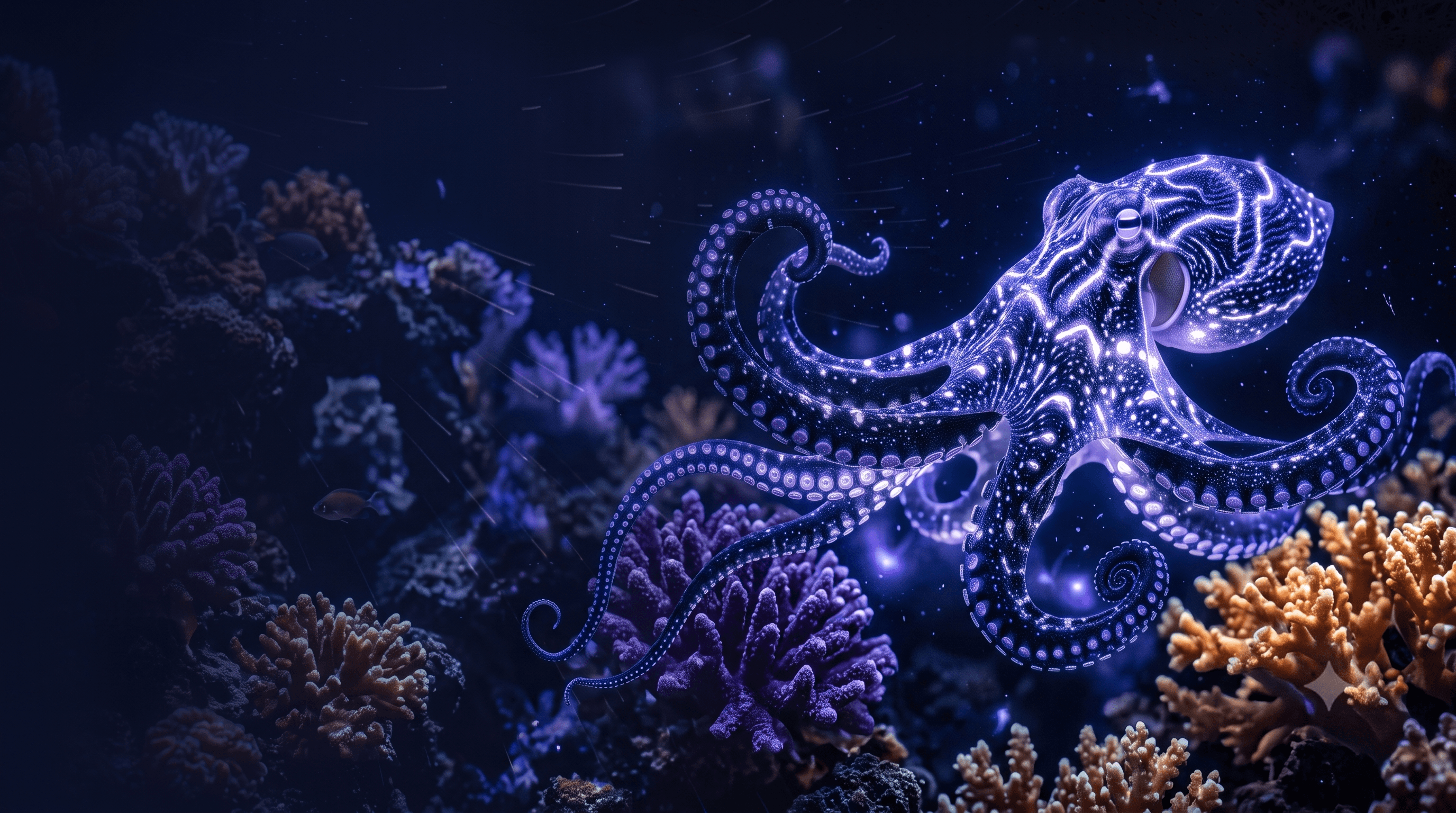 Background image of octopus swimming